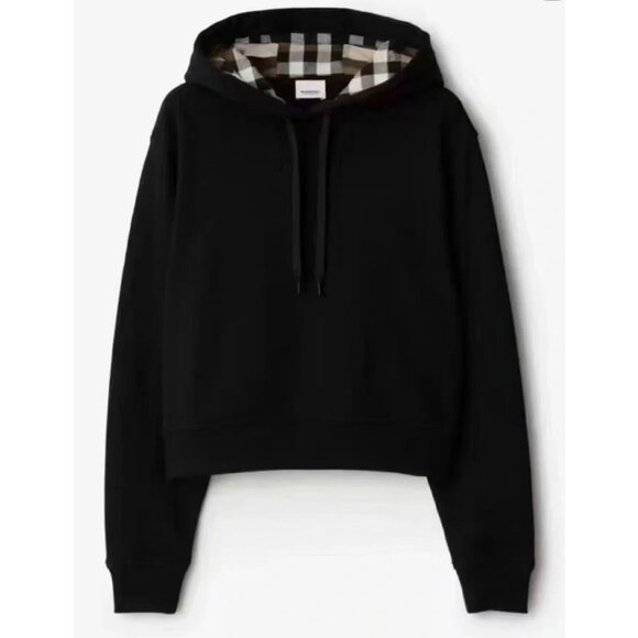 Burberry Women’s Talley Vintage Check Hoodie Black S - Picture 1 of 9
